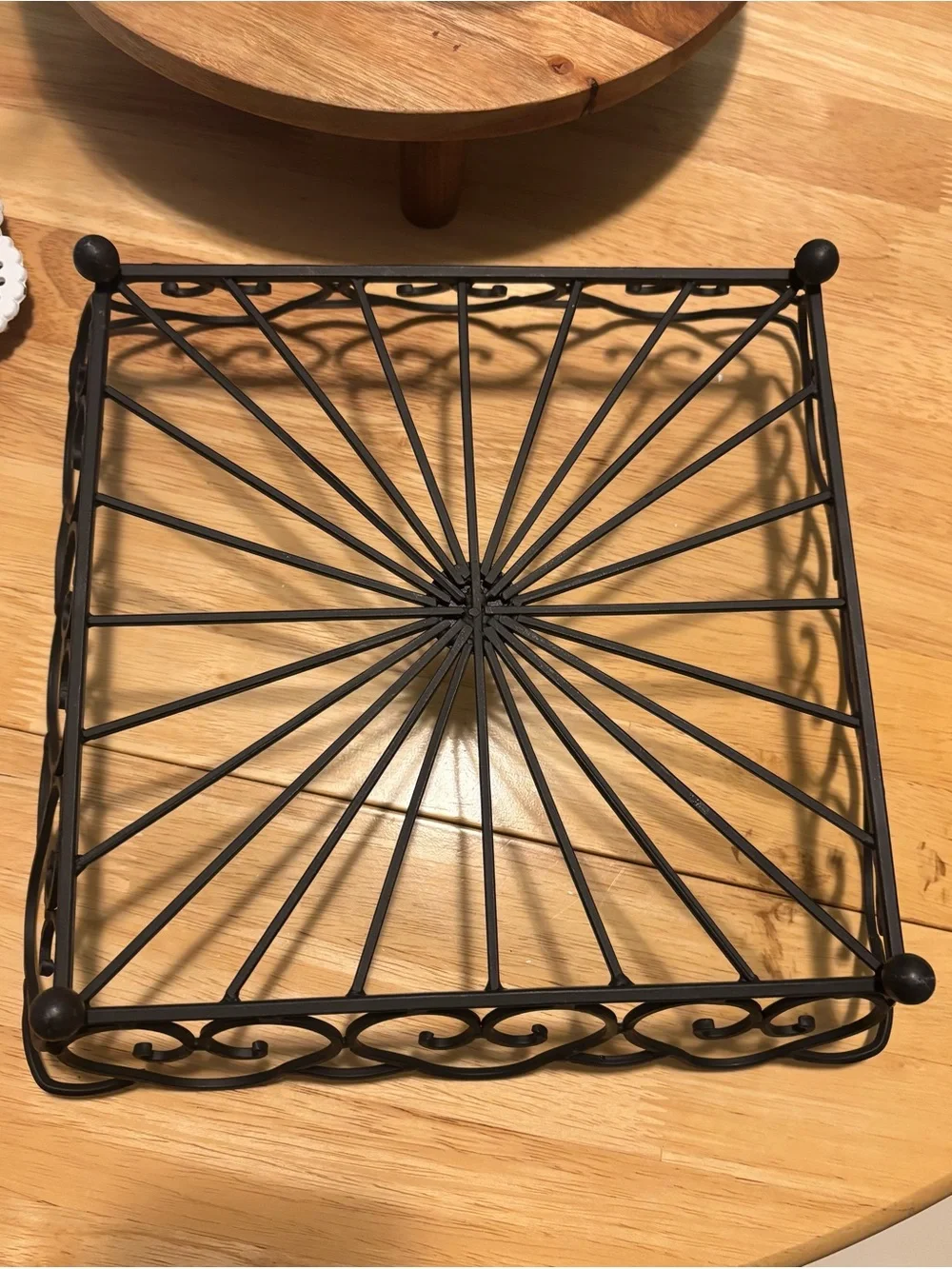 Decorative Black Metal Square Serving Tray - Black